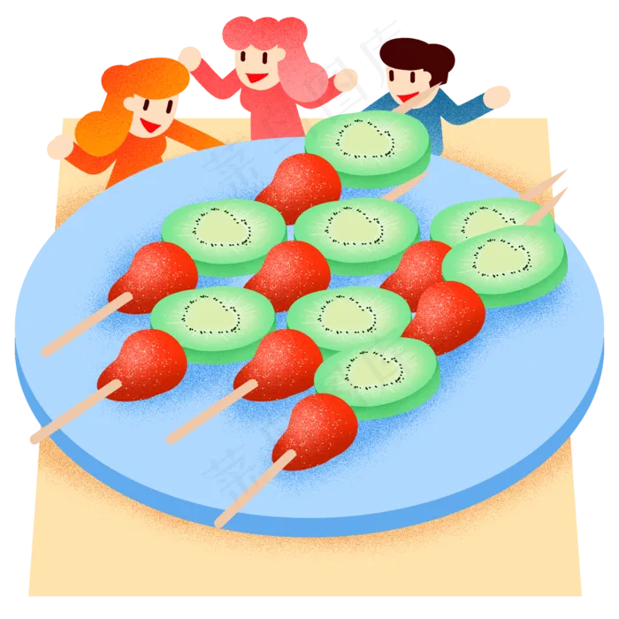 夏季水果串烧(2000X2000(DPI:300))psd模版下载