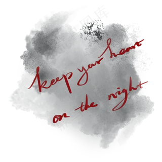 水彩英文字装饰