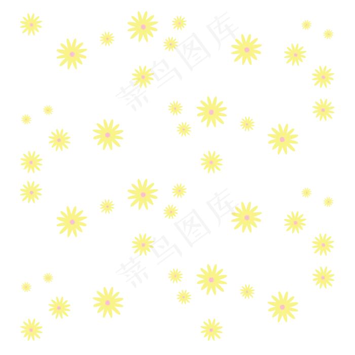 春天黄色花底纹PNG(2000X2000(DPI:300))psd模版下载