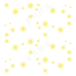 春天黄色花底纹PNG