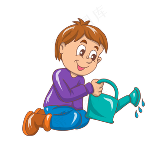 植树节浇花的小女孩