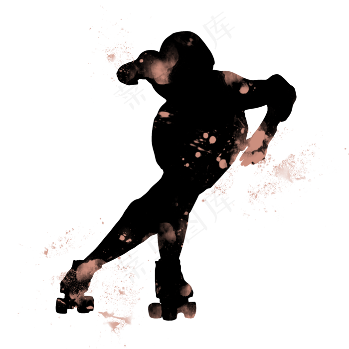 开学季轮滑社团招新剪影,免抠元素(2000X2000(DPI:300))psd模版下载