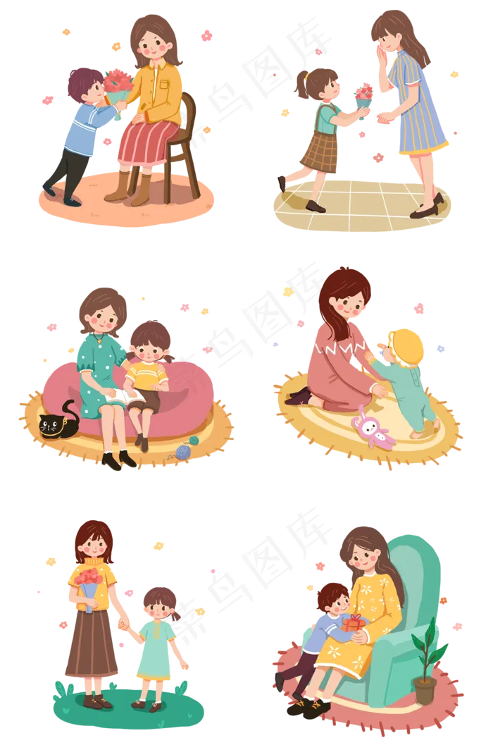 母亲节套图系列手绘(2000X3020(DPI:300))psd模版下载