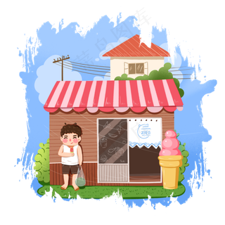 夏至大暑小暑夏天吃冰激凌二十四,免抠元素