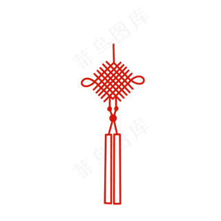 中国结简约创意手绘装饰,免抠元素