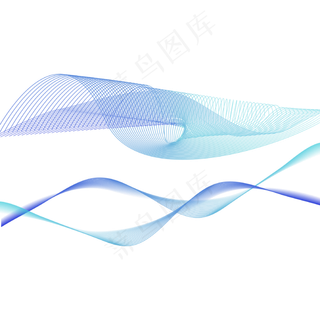 蓝色科技渐变曲线矢量图,免抠元素