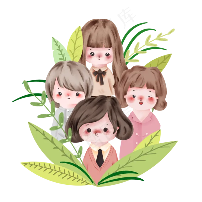 六一儿童节三八妇女节可爱头像职,免抠元素(4000X4000(DPI:300))psd模版下载