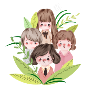 六一儿童节三八妇女节可爱头像职,免抠元素