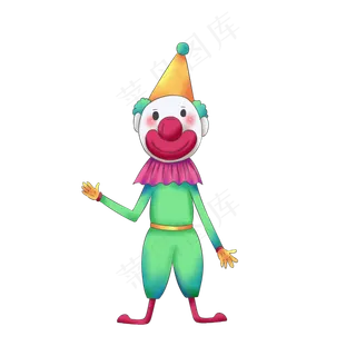愚人节小丑绿色漂亮小丑,免抠元素