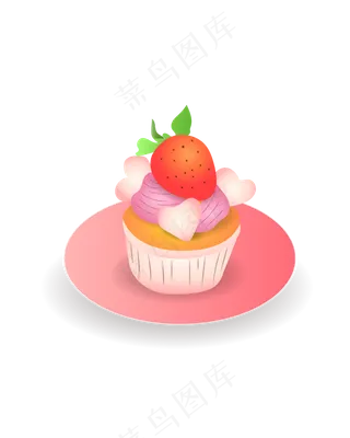矢量粉色情人节草莓蛋糕