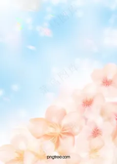 彩色创意手绘樱花背景