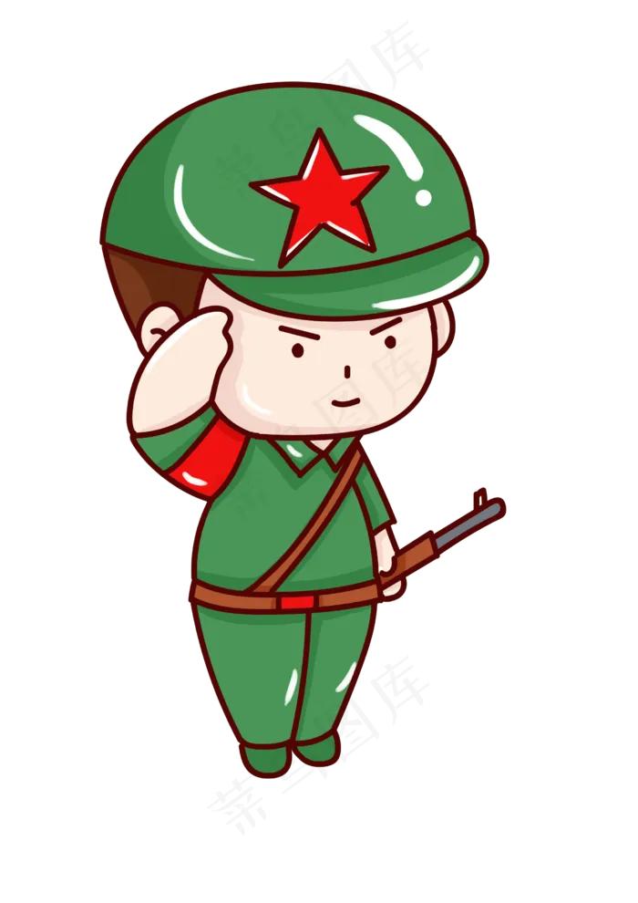 八一建军节卡通手绘元素(2480X3508(DPI:300))psd模版下载