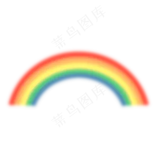 手绘多彩水彩彩虹,免抠元素
