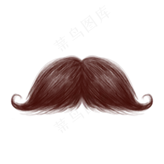 父亲节复古胡须PNG免抠素