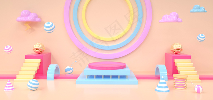 C4D512母亲节通用活动节日促销电商背背景图片素材