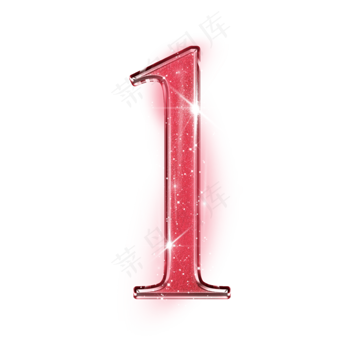 红色水晶数字1(2000*2000px 	      )psd模版下载