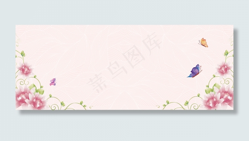 白色花瓣文艺蝴蝶底纹背景背景图片素材,背景元素