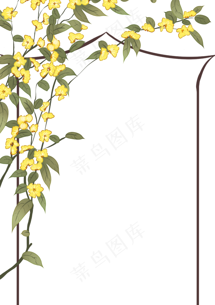 花枝花边边框(2480X3508(DPI:299))psd模版下载