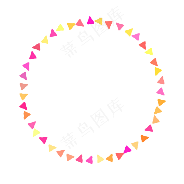 可爱三角形圆形边框(2000X2000(DPI:300))psd模版下载