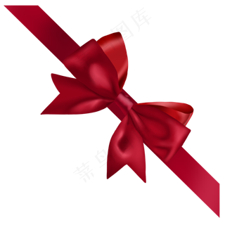 红色蝴蝶结彩带丝带,免抠元素