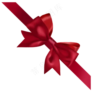 红色蝴蝶结彩带丝带,免抠元素