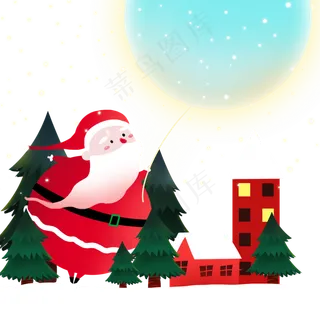 可爱卡通平安夜的圣诞老人,免抠元素