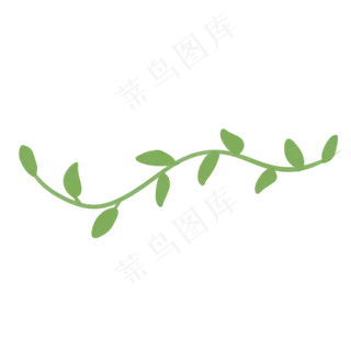 绿色生长树藤植物,免抠元素