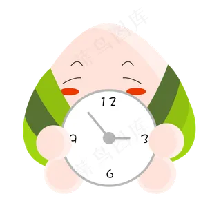 端午节卡通粽子主题时钟图标