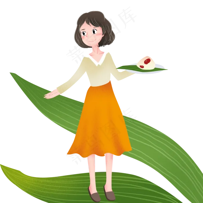 端午节包粽子女孩