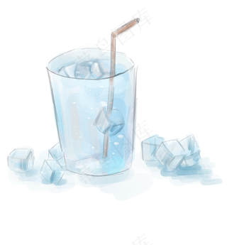 夏季解暑冰水,免抠元素