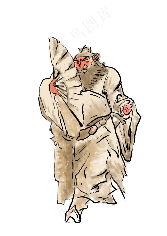 中元节鬼钟馗捉鬼手绘形象(2480X3507(DPI:300))psd模版下载