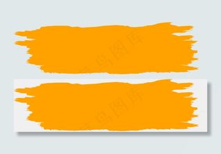 黄色矢量笔刷墨迹图