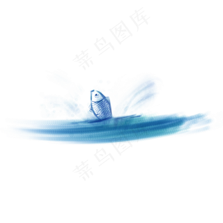 中国风水彩蓝色鱼鱼食品钓鱼水中