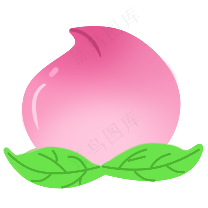 水果桃子绿色叶子