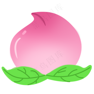 水果桃子绿色叶子