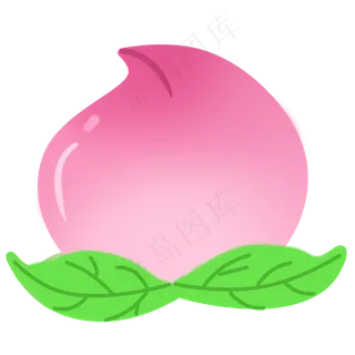 水果桃子绿色叶子