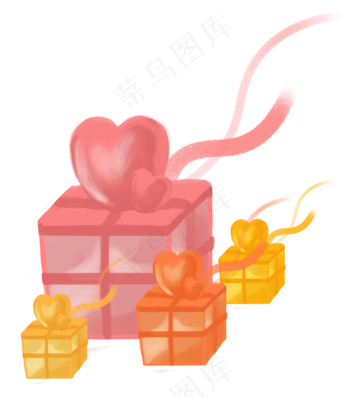 七夕520粉色爱心礼物盒手绘免(2684X3086(DPI:300))psd模版下载