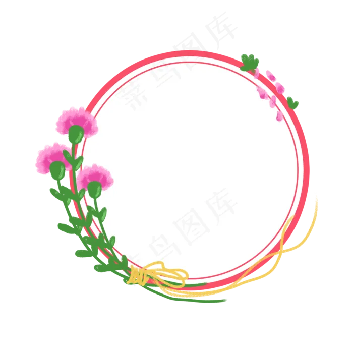 卡通标签小清新对话框之康乃馨圆(2500X2500(DPI:300))psd模版下载