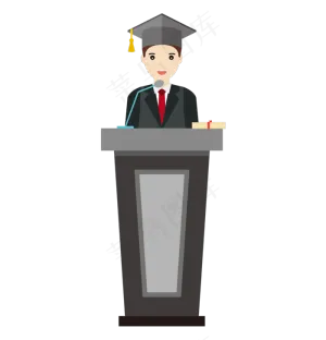 矢量扁平正在进行毕业演讲的学生