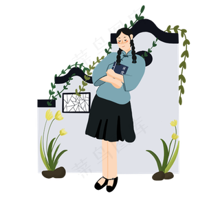 青年节拿书民国学生