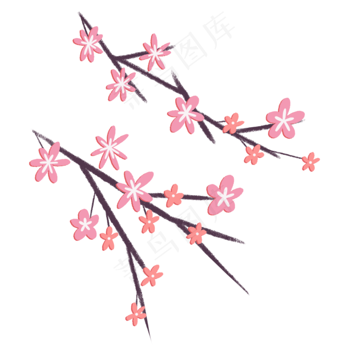 唯美春天粉色桃花树枝