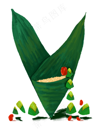 中华传统美食之粽子卡通设计