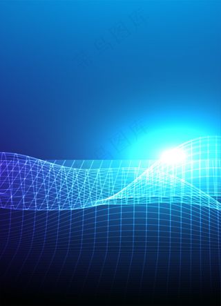 蓝色简约科技线条平面素材