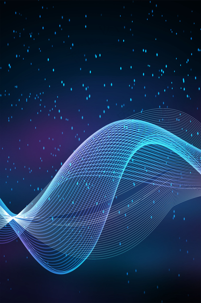 蓝色简约科技线条平面素材