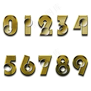 原创金色玻璃数字