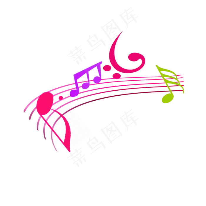 五彩音符乐符元素,免抠元素(2000*2000px)psd模版下载