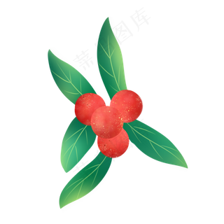 仿真杨梅手绘装饰图案