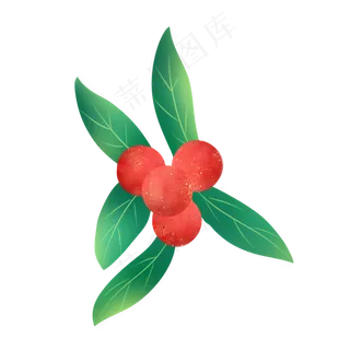 仿真杨梅手绘装饰图案
