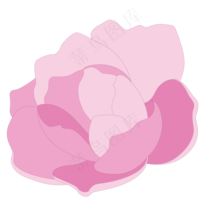 粉紫色卡通风格玫瑰