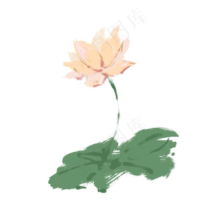 水彩水墨淡雅荷花(2000X2000(DPI:300))psd模版下载